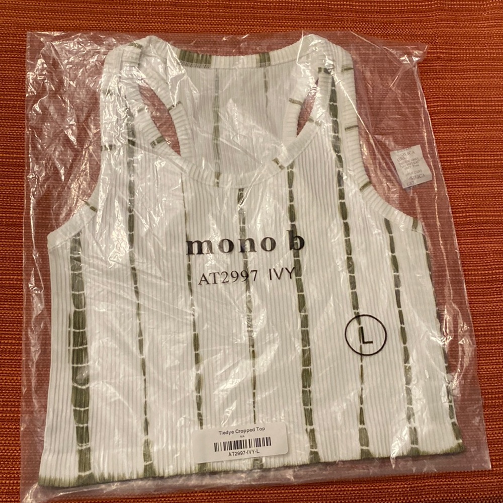 Mono B ribbed ivy tie dye cropped top size large